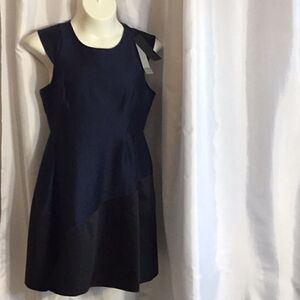 HALSTON EVENING COLLECTION DRESS IN 14 BLUE/BLACK